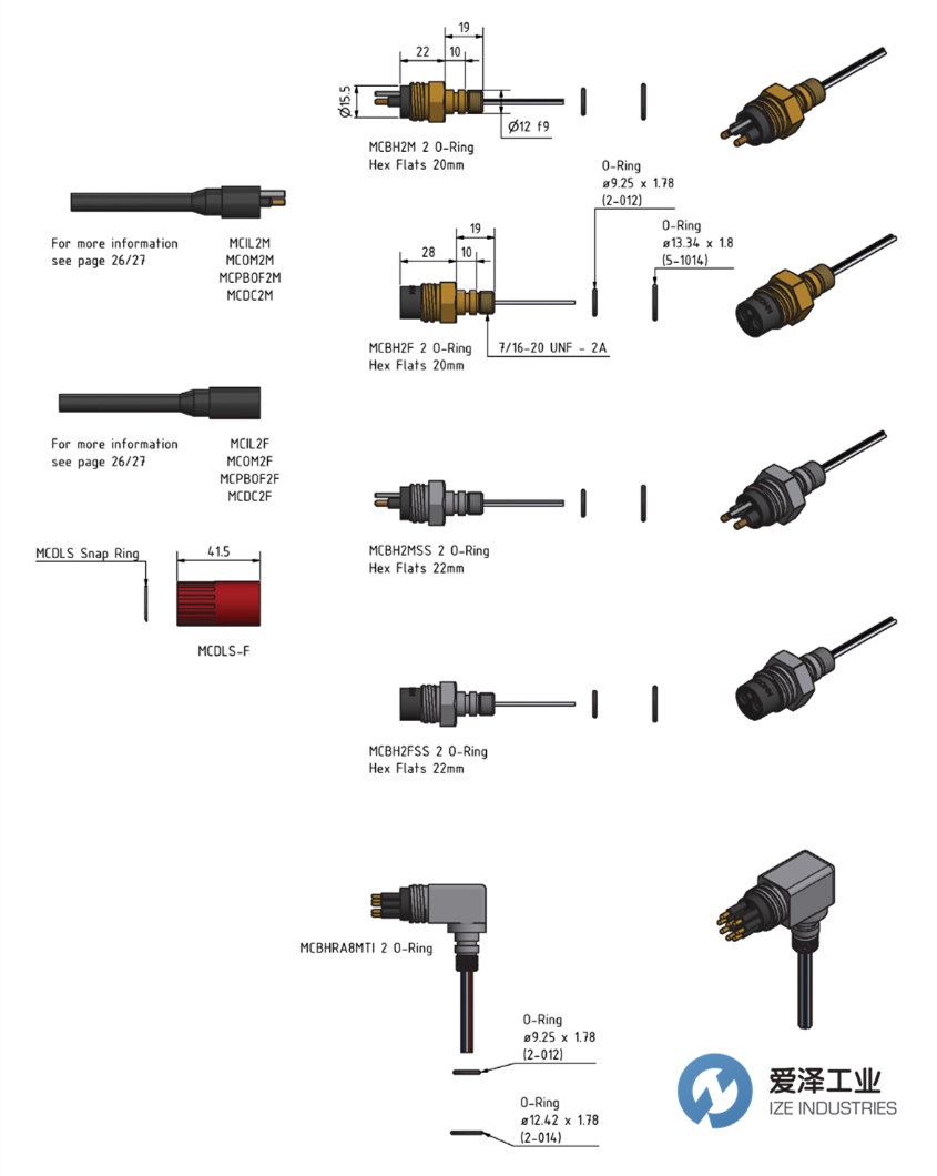 SubConn Micro Circular Double O-ring系列2、3、4、5、6 和 8 芯以及 G2 2、3 和 4 芯 愛澤工業(yè) izeindustries.png