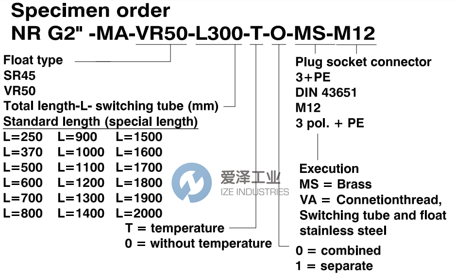 GOLDAMMER液位計(jì)NRG2”-MA-SR45-L1000-T-0-MS-DIN43651 愛澤工業(yè) ize-industries (2).png