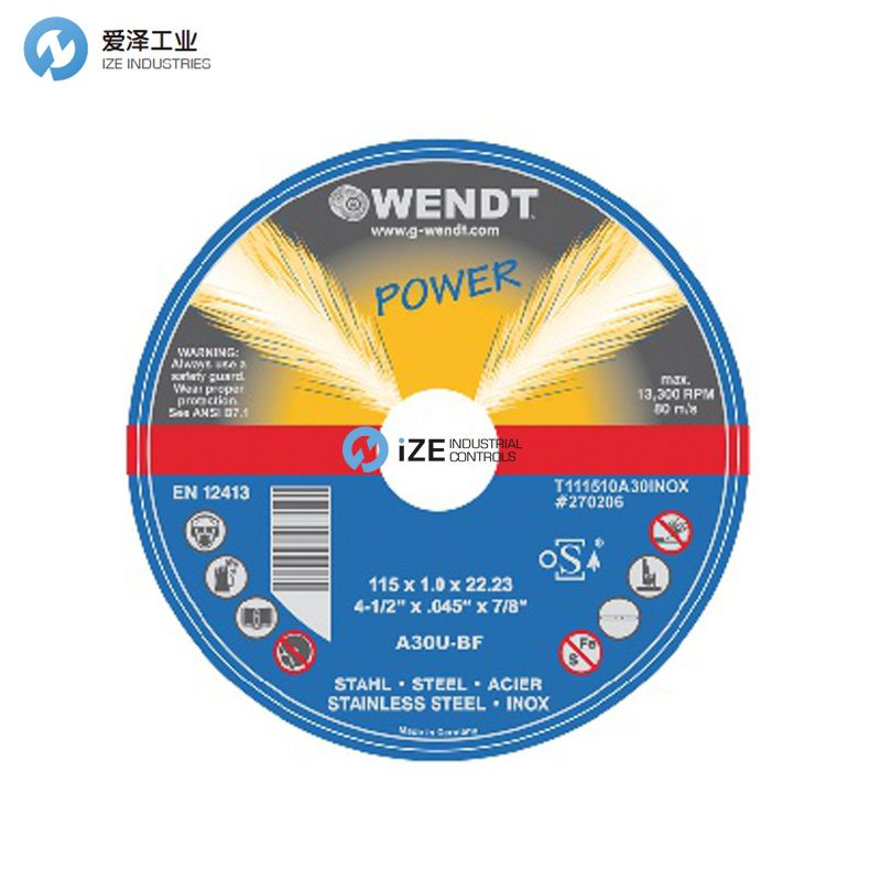 WENDT砂輪片A30INOX系列 示例A30U-BF 270206 115x1.0x22.23 izeindustries 愛澤工業(yè).jpg