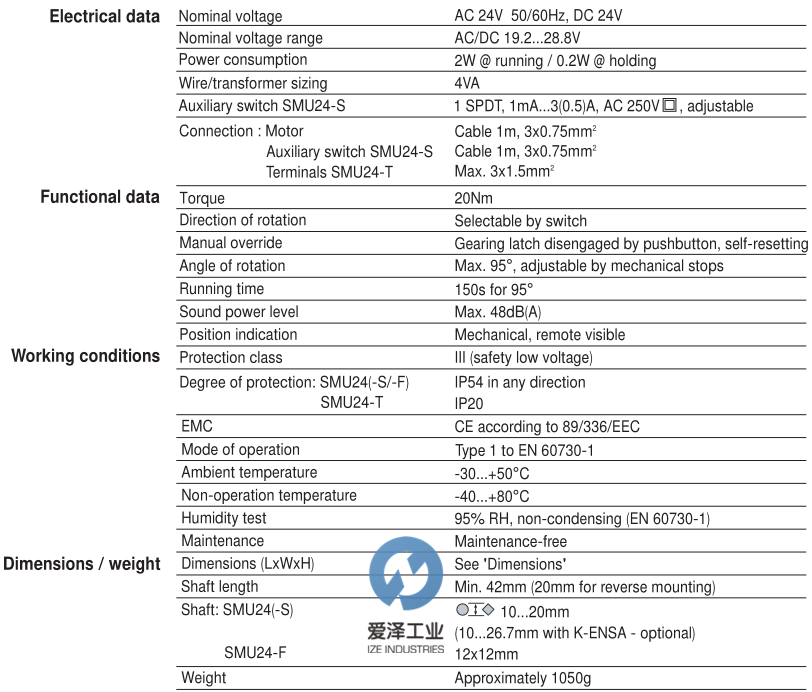 BELIMO風(fēng)閥執(zhí)行器SMU24(-S-F-T) 愛澤工業(yè)izeindustries.png